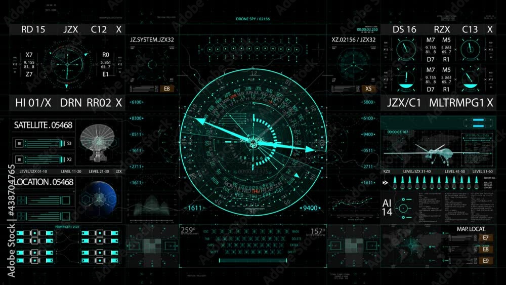 Military radar HUD interface Screen