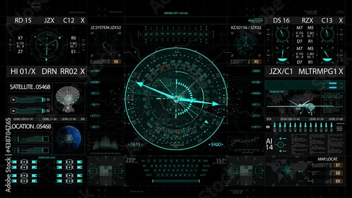Military radar HUD interface Screen