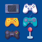 videogame controls icon group