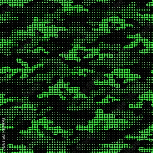modern green military vector camouflage print, seamless pattern for clothing headband or print