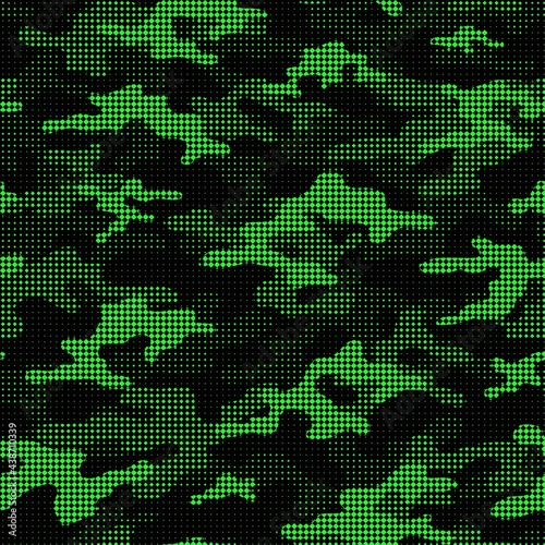 Fotografiet green modern military vector camouflage print, seamless pattern for clothing hea