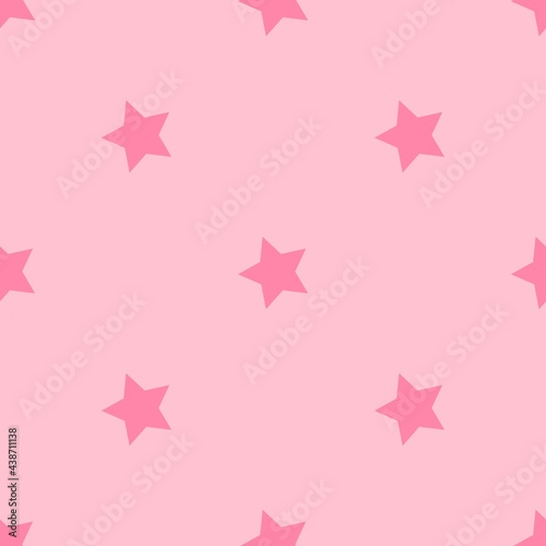 pink stars on a pink background. vector seamless illustration. print on print or clothes