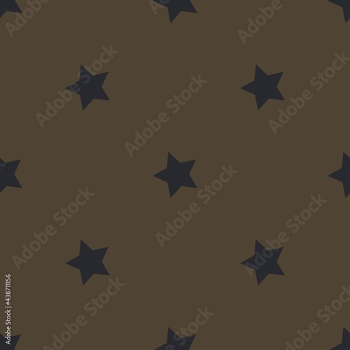 dark stars on a brown background. vector seamless illustration. print on print or clothes