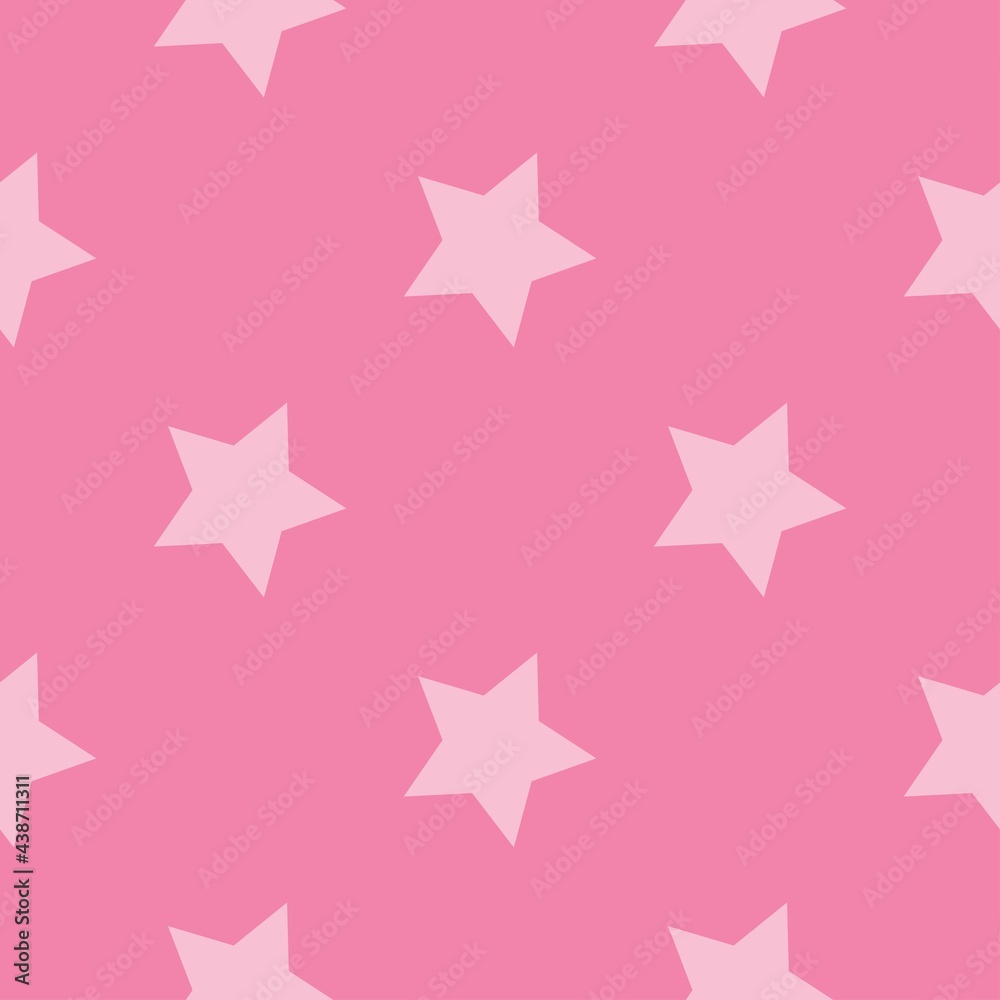 pink stars on a pink background. vector seamless illustration. print on print or clothes pink stars on a pink background. vector seamless illustration. print on print or clothes