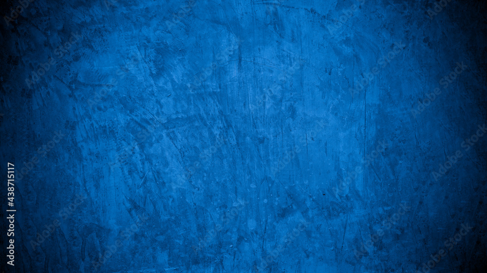 Old wall pattern texture cement blue dark abstract blue color design are light with black gradient background. Old wall pattern texture cement blue dark abstract blue color design are light with black gradient background.