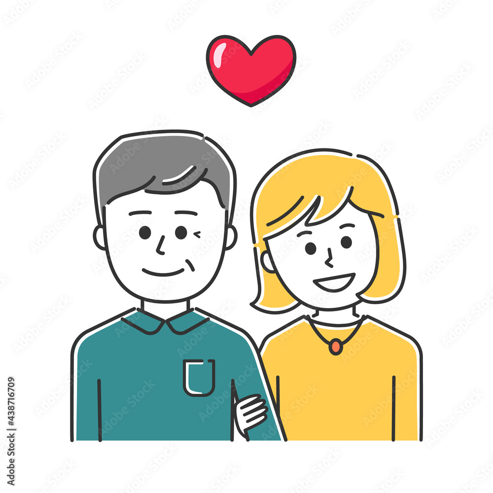 Couples with a large age gap. Vector illustration isolated on white background. Couples with a large age gap. Vector illustration isolated on white background.
