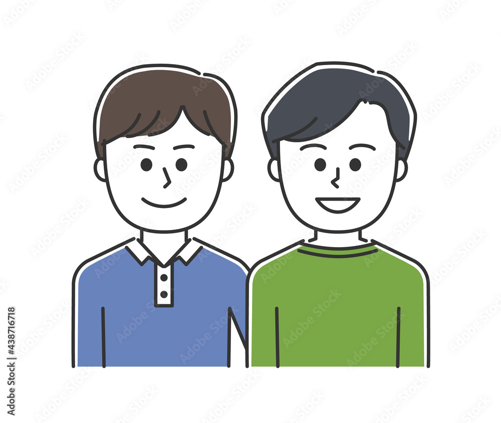 A loving LGBT couple. Vector illustration isolated on white background.