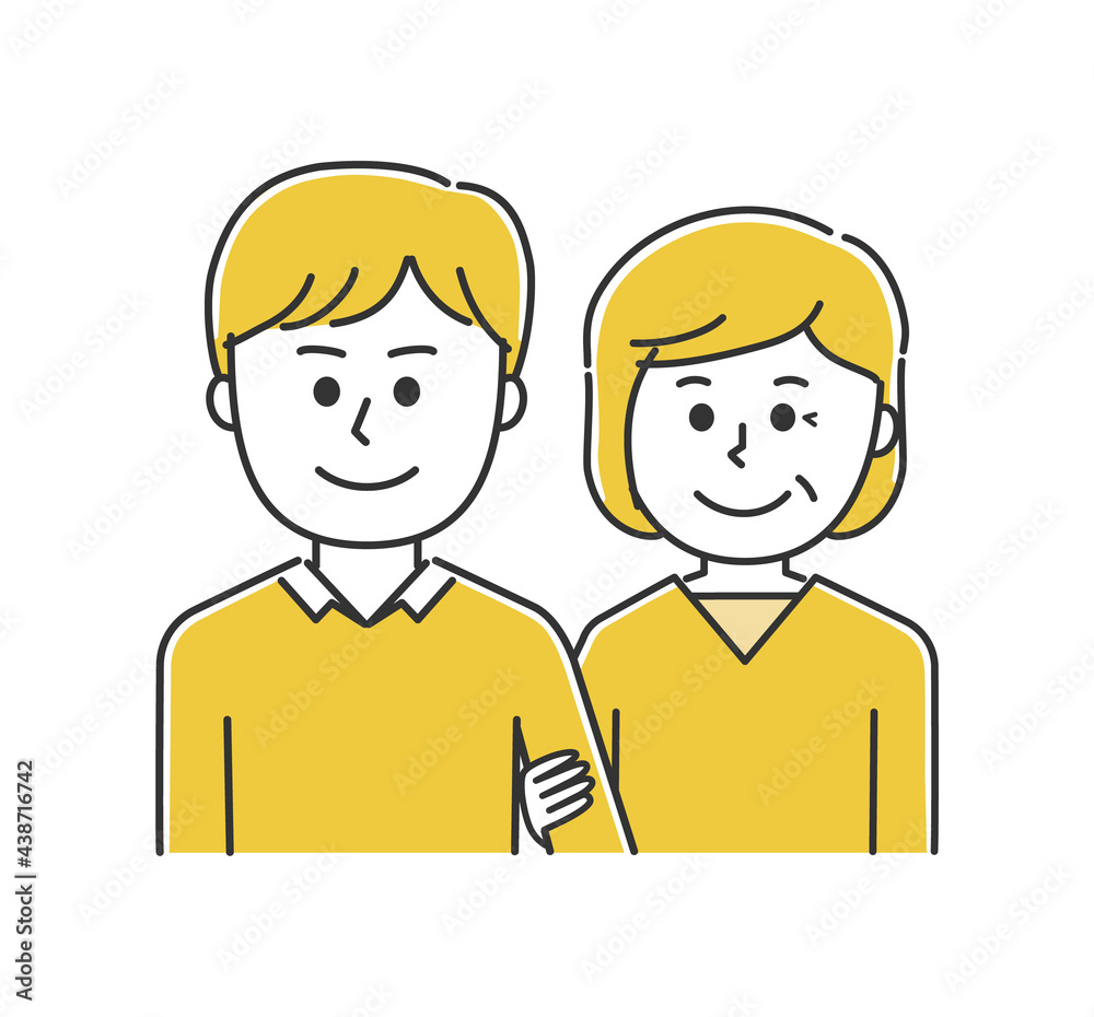 Happy couples with a large age gap. Vector illustration isolated on white background. Happy couples with a large age gap. Vector illustration isolated on white background.
