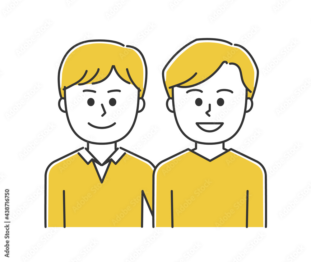 A loving LGBT couple. Vector illustration isolated on white background.