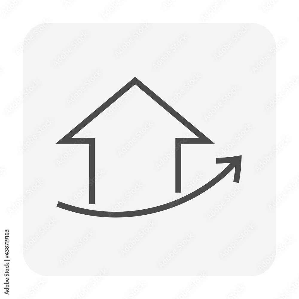 House price or value increase vector icon. Consist of home or house building, growth graph. Rate of real estate or property for development, owned, sale, rent, buy, purchase or investment. 64x64 px.
House price or value increase vector icon. Consist of home or house building, growth graph. Rate of real estate or property for development, owned, sale, rent, buy, purchase or investment. 64x64 px.