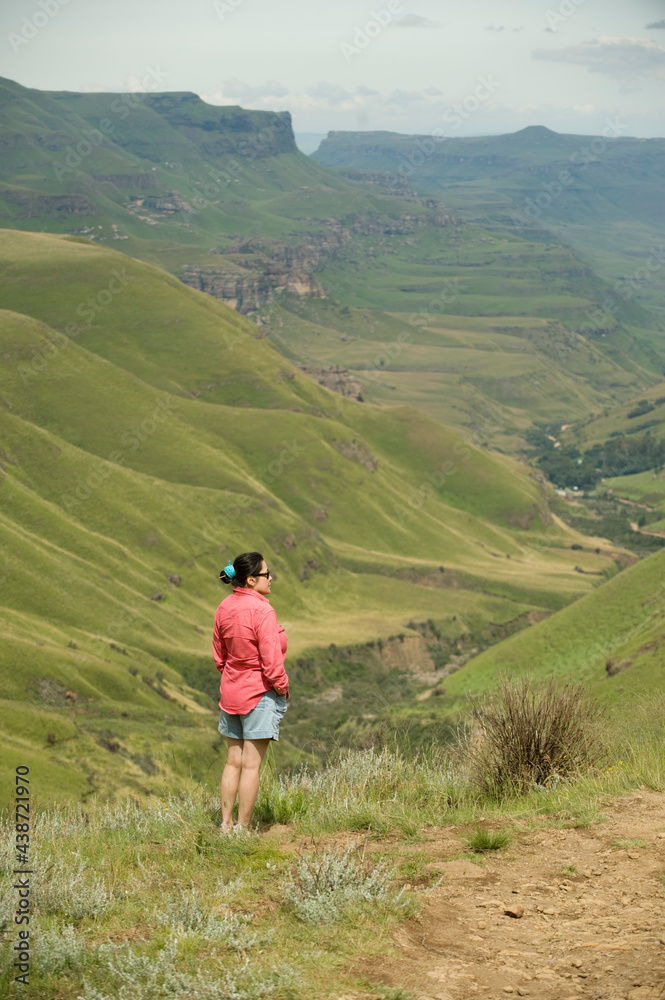 The Sani Pass, which goes from South Africa to Lesotho, through the Drakensburg Mountains.  South Africa - Lesotho