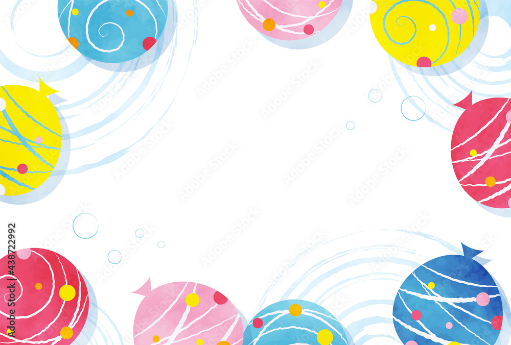 summer vector background with water balloon yo-yos in water for banners, cards, flyers, social media wallpapers, etc.