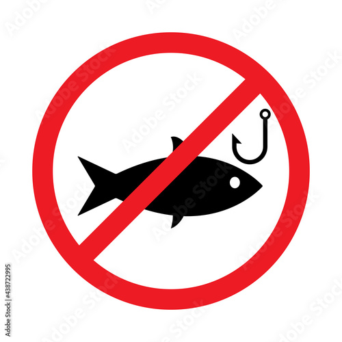 no fishing sign icon vector