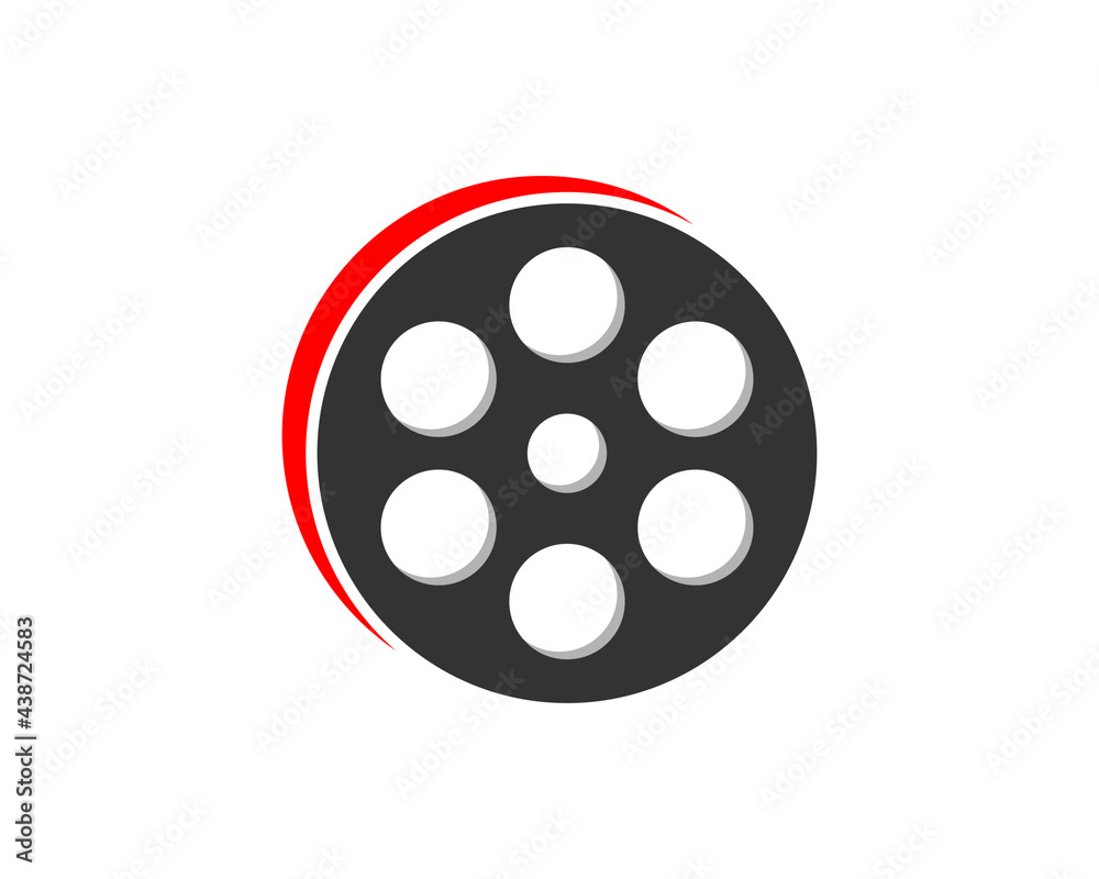 Cinema roll film vector illustration logo