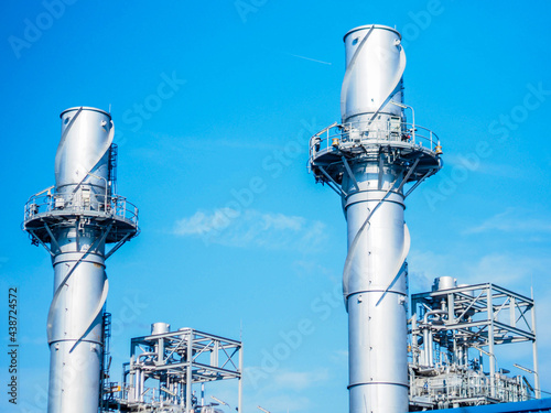 Stack and sky of boiler systems in power plant.