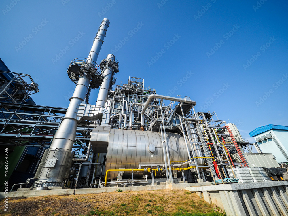 Auxiliary boiler systems from natural gas which include stack, burner