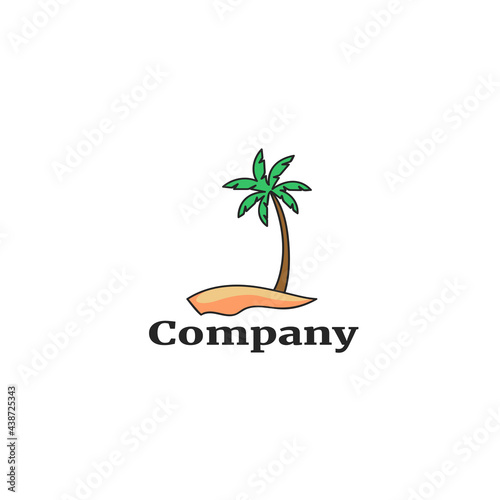 Simple beach logo template 