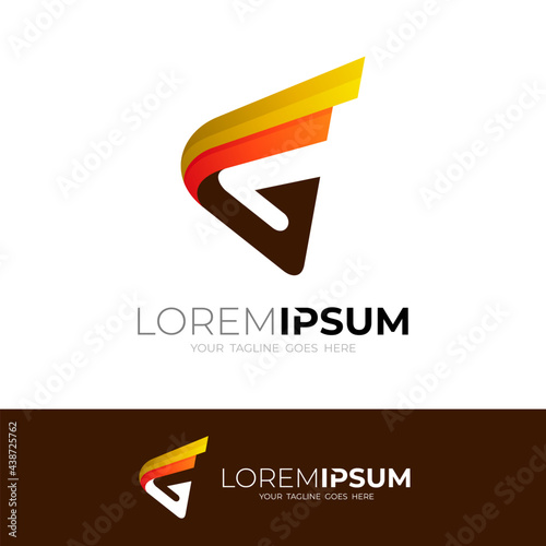 Abstract letter G design template, simple style