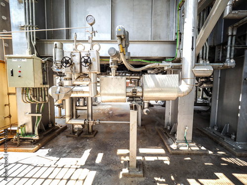 Motor operate valve for On-Off type which apply industrial zone and popular to install with tank, pipe, pump and pond in Combined-Cycle Co-Generation Power Plant. © chinnawat