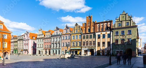 View of old market square in Poznan with buildings, town in Poland © JackF