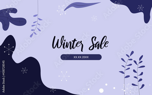 Winter Sale Flyer Design Concept. Winter Sale Promotion, Winter Sale Presentation Template Concept. Winter sale banner design concept. Christmas winter sale promotion. 1920 x 1080 Winter Banner.