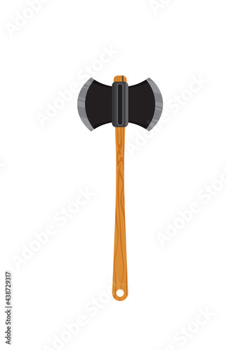 Double axe vector isolated , hatchet vector, battle weapon, viking weapon