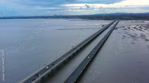 Wallpaper Mural Aerial view of the Houghton Highway Bridge from Sandgate to Redcliff, Queensland, Australia. Torontodigital.ca