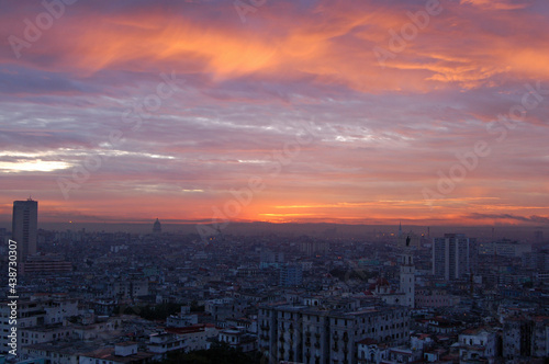 Sunset over Havana city, Cuba
