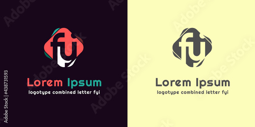 simple logotype combination letter F.U and I isolated black and white background. usable vector logo design for business. industrial. technology company