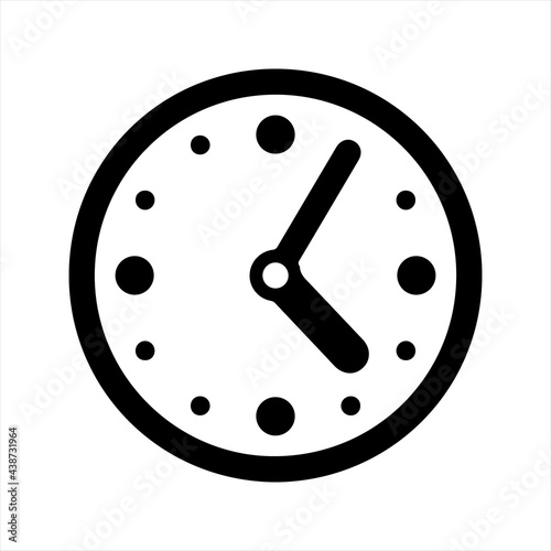 Time management icon, black. Vector and glyph