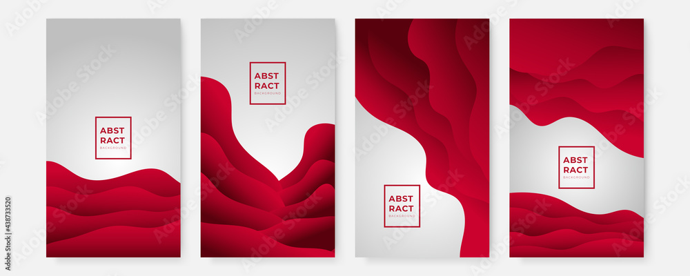 Red abstract background with wave lines. Vector abstract red wavy background. Curve flow motion. Red abstract backgrund vector, modern corporate concept.
