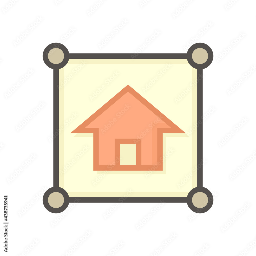 Land plot and house vector icon in top view. Include gps position pin point of location. Real estate or property for housing subdivision, development, owned, sale, rent, buy or investment. 64x64 px.
Land plot and house vector icon in top view. Include gps position pin point of location. Real estate or property for housing subdivision, development, owned, sale, rent, buy or investment. 64x64 px.