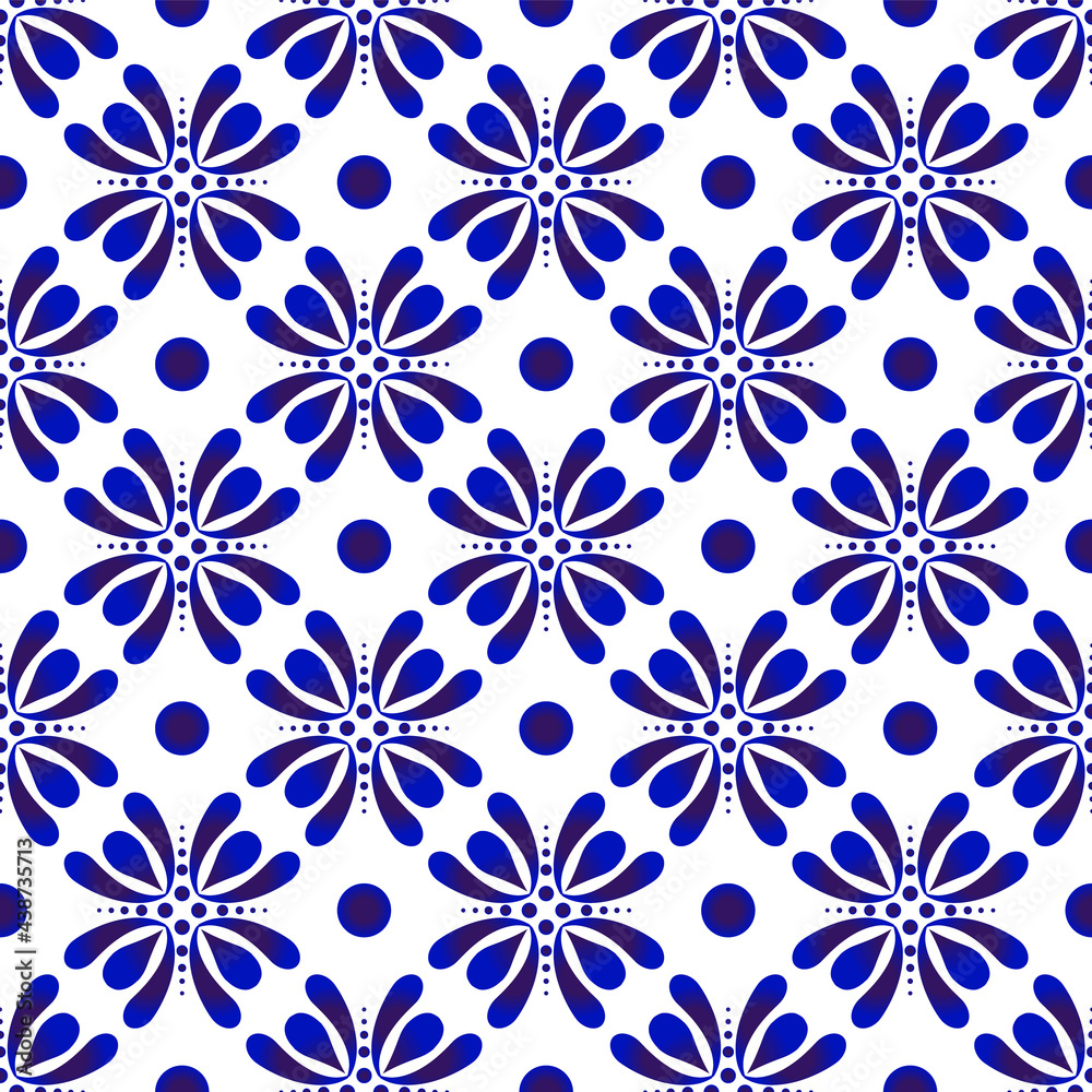 blue and white seamless pattern vector