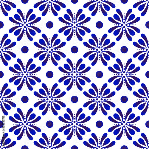 blue and white seamless pattern vector