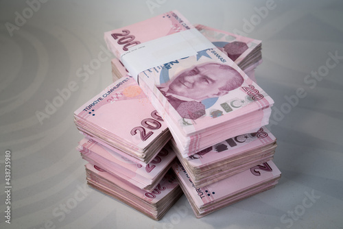 Turkish Money (Turk Parasi), 200 lira banknotes photo
