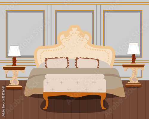 Habitacion Barroca, escenario interior, vector, cuarto.
