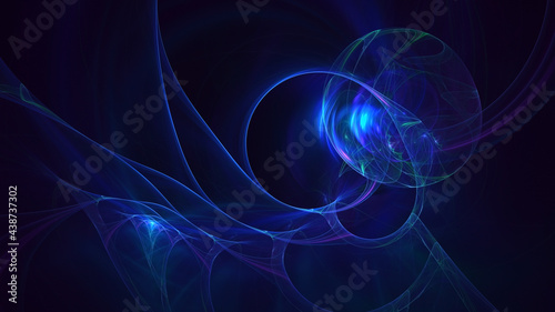 3D rendering abstract multicolor fractal light background