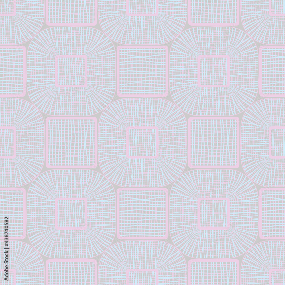 Vector seamless abstract geometric ethnic pattern of intertwining lines in hermetic shapes, in pastel colors for fabric design, wallpaper, wrapping paper, hijab, scarf, shawl Vector seamless abstract geometric ethnic pattern of intertwining lines in hermetic shapes, in pastel colors for fabric design, wallpaper, wrapping paper, hijab, scarf, shawl