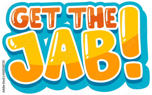 Get the jab font in cartoon style isolated
