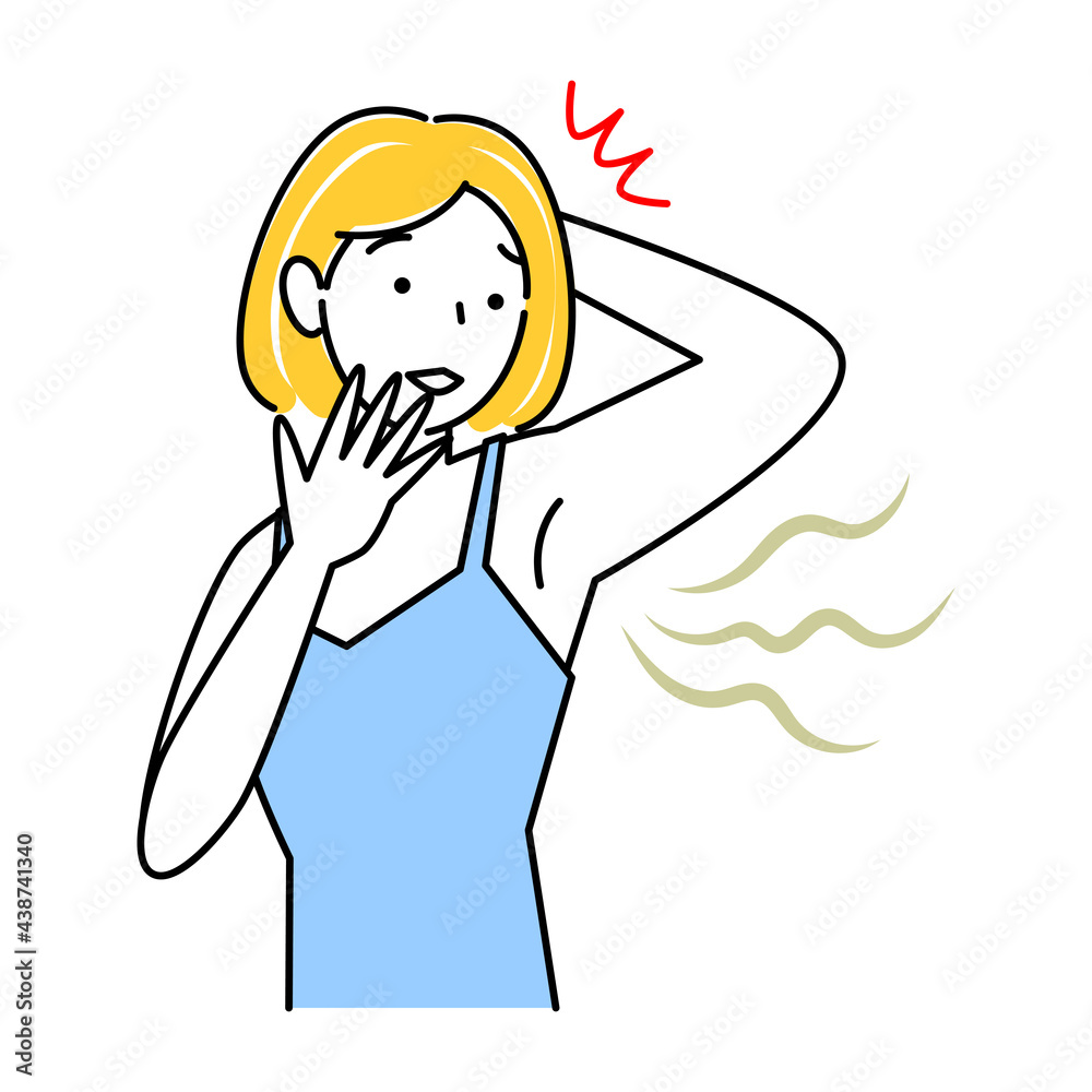 不快な脇の下の臭い(わきが)を気にする可愛い女性 イラスト シンプル ベクター
A pretty woman who is concerned about unpleasant armpit odor (armpit odor). Illustration. Simple.Vector. 不快な脇の下の臭い(わきが)を気にする可愛い女性 イラスト シンプル ベクター
A pretty woman who is concerned about unpleasant armpit odor (armpit odor). Illustration. Simple.Vector.
