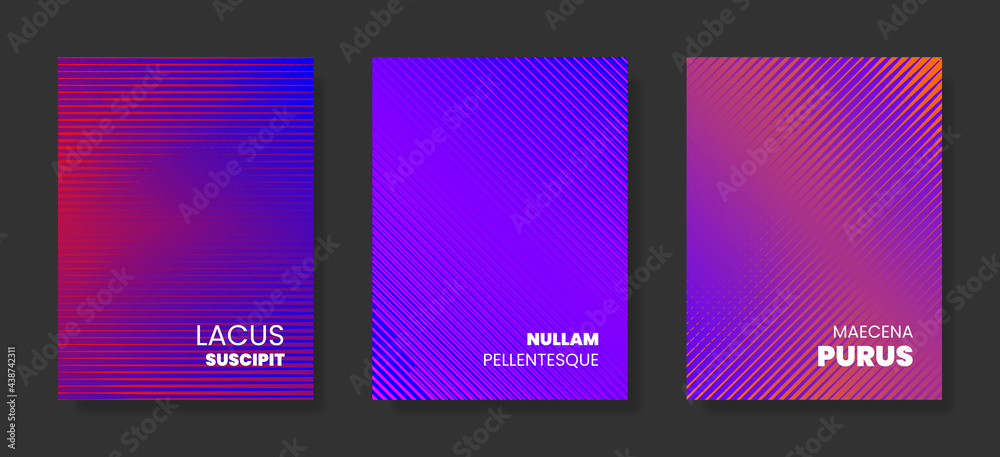 Abstract minimal halftone poster or cover templates. Stock vector backgrounds.