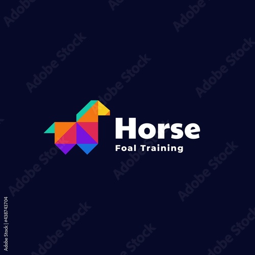 Free Download Vector Logo Illustration Horse Low Poly Style - GFXLoad