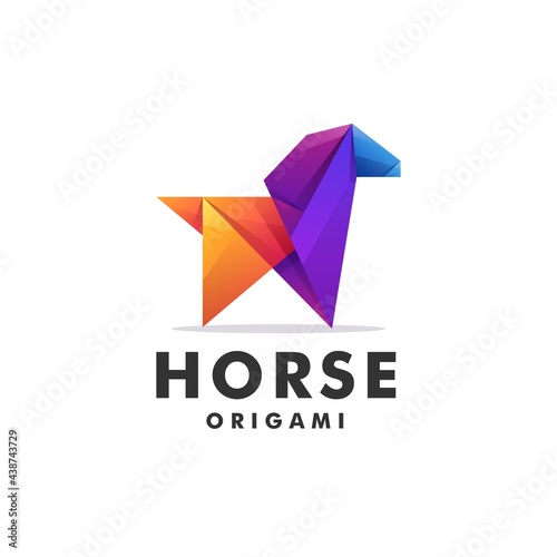 Free Download Vector Logo Illustration Horse Low Poly Style - GFXLoad