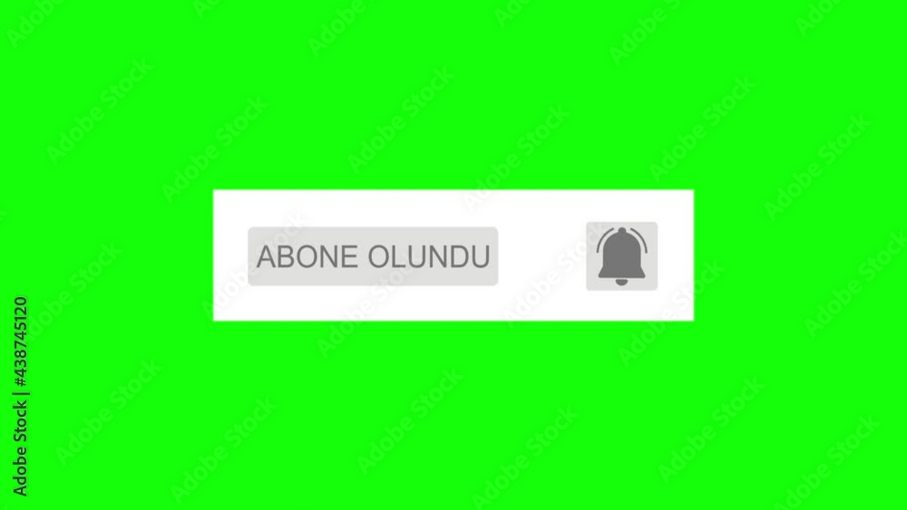 Turkish Language Subscribe Button Clip with Green Screen Turkish Language Subscribe Button Clip with Green Screen