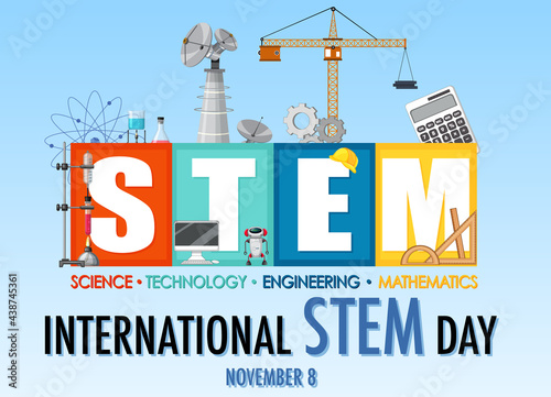 International STEM day on November 8th banner with STEM logo
