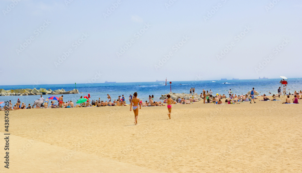 Beautiful view in Barcelona Beach ,Spain in summer Beautiful view in Barcelona Beach ,Spain in summer