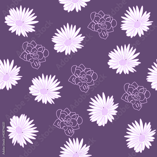 Cute childish seamless vector pattern with flowers. Pattern for children's textiles and clothing.