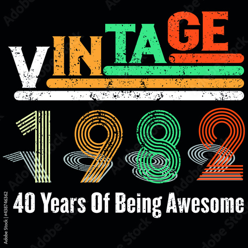 vintage 1982 40 years of being awesome Retro 40th Birthday