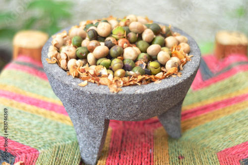 Semillas en molcajete