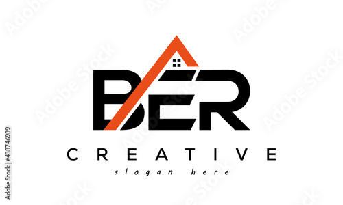 BER letters real estate construction logo vector